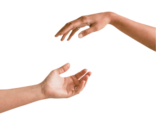 Two hands reaching toward each other